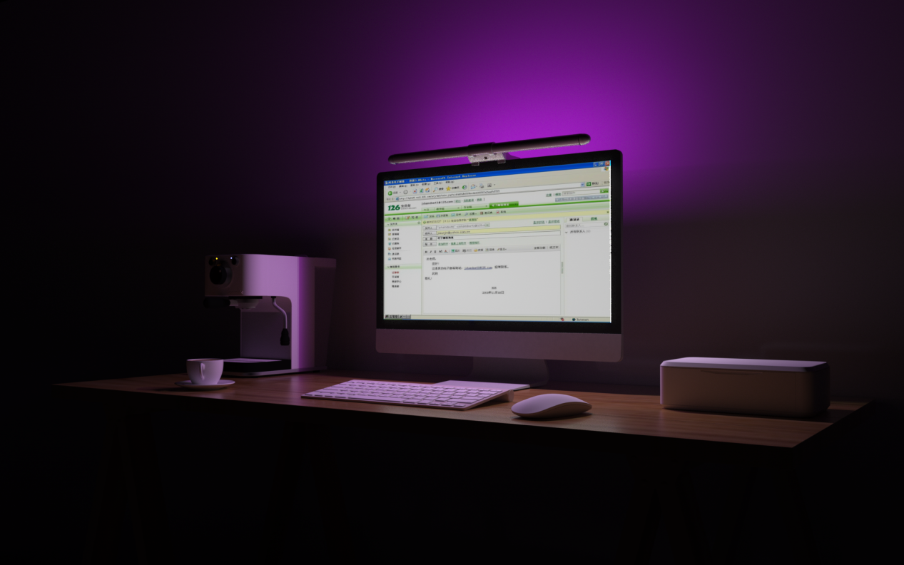 显示器挂灯：非对称前向投光设计，屏幕无反光才更舒适